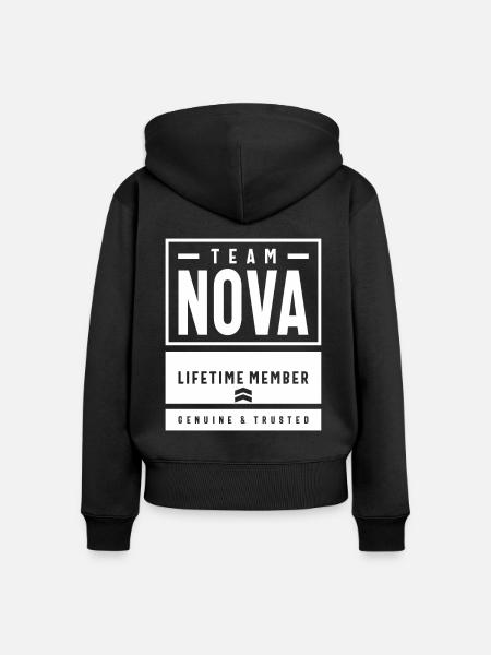 Nova Personalisierter Name - Frauen Premium Bio Zip Hoodie - Schwarz