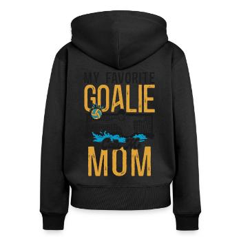 Water Polo Goalie Mom My Favorite - Frauen Premium Bio Zip Hoodie - Schwarz - Hinten - Julia (174cm)