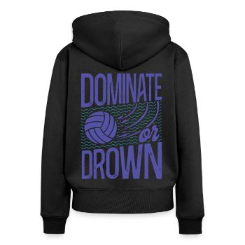 Water Polo Vintage Dominate Or - Sweat à capuche zippé Premium bio Femme - noir - Dos - Julia (174cm)