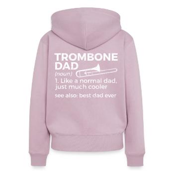 Trombone Musicien Brass Band - Sweat à capuche zippé Premium bio Femme - rose poudré - Dos - Julia (174cm)