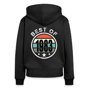 40th birthday born 1983 Best of 1983 - Women's Premium Organic Zip Hoodie - black - Back - Julia (174cm)
