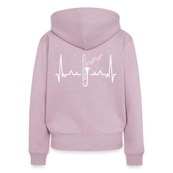 Trombone Musicien Brass Band - Sweat à capuche zippé Premium bio Femme - rose poudré - Dos - Julia (174cm)