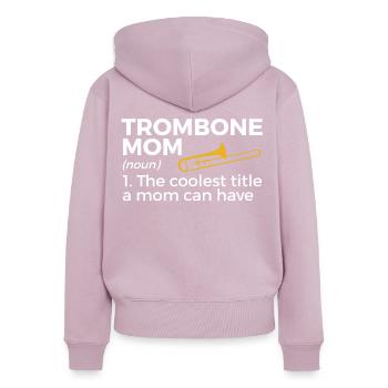 Trombone Musicien Brass Band - Sweat à capuche zippé Premium bio Femme - rose poudré - Dos - Julia (174cm)