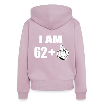 63 Geburtstag - Frauen Premium Bio Zip Hoodie - Altrosa - Hinten - Julia (174cm)