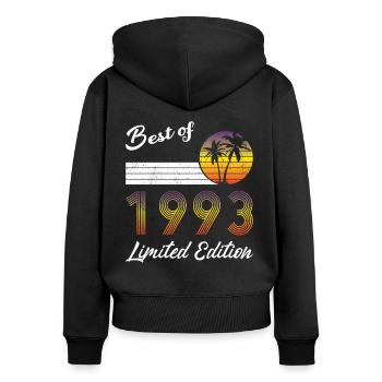 30th Anniversary Best of 1993 Limited Edition - Sweat à capuche zippé Premium bio Femme - noir - Dos - Julia (174cm)