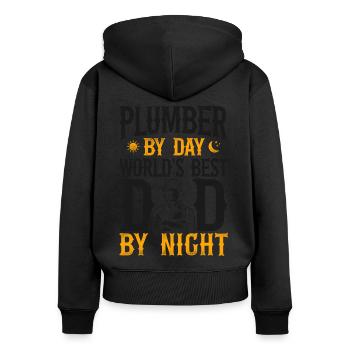 Plumbing Plumber Dad Vintage - Women's Premium Organic Zip Hoodie - black - Back - Julia (174cm)