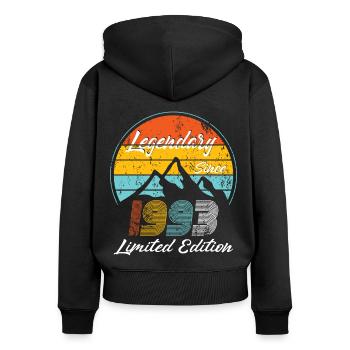 30th birthday born 1993 Legendary Since 1993 - Women's Premium Organic Zip Hoodie - black - Back - Julia (174cm)