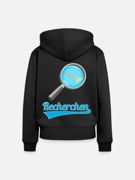 Recherchen Wortwitz - Frauen Premium Bio Zip Hoodie - Schwarz