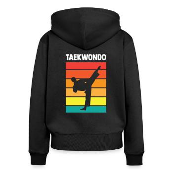 Taekwondo Taekwondoin Tae-Kwon-Do Tae Kwon Do - Frauen Premium Bio Zip Hoodie - Schwarz - Hinten - Julia (174cm)
