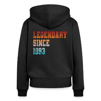 30. Geburtstag Vintage 1993 Legendary Since 1993 - Frauen Premium Bio Zip Hoodie - Schwarz - Hinten - Julia (174cm)