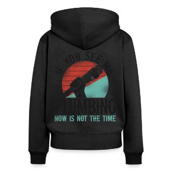 Plumbing Plumber Vintage Retro If - Women's Premium Organic Zip Hoodie - black - Back - Julia (174cm)