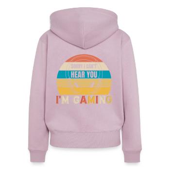 Im gaming - Gamer Design retro - Frauen Premium Bio Zip Hoodie - Altrosa - Hinten - Julia (174cm)