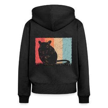 Gerbil Retro Racing Rat Vintage Gerbil - Women's Premium Organic Zip Hoodie - black - Back - Julia (174cm)