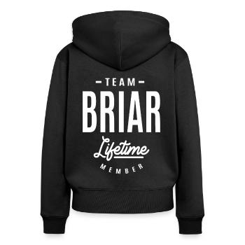 Briar Personalized Name - Women's Premium Organic Zip Hoodie - black - Back - Julia (174cm)