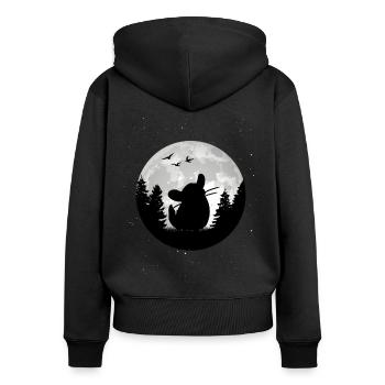 Chinchilla Moon Woolly Mouse - Women's Premium Organic Zip Hoodie - black - Back - Julia (174cm)