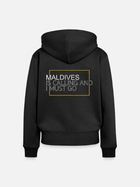 Malediven Spruch - Frauen Premium Bio Zip Hoodie - Schwarz