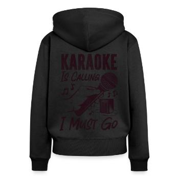 Karaoke Singer Vintage Karaoke Is - Frauen Premium Bio Zip Hoodie - Schwarz - Hinten - Julia (174cm)