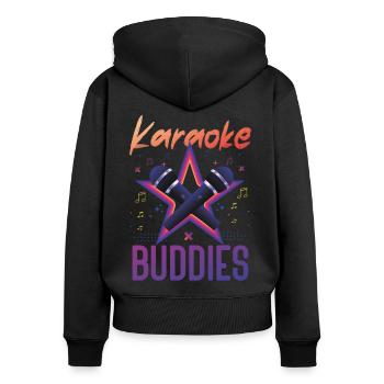 Karaoke Singer Friends Besties 80s - Frauen Premium Bio Zip Hoodie - Schwarz - Hinten - Julia (174cm)