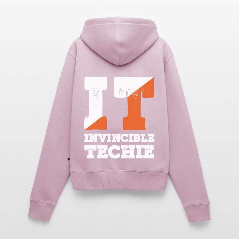 Unbesiegbarer Techie Computerprogrammierer Tech Frauen Premium Bio Zip Hoodie