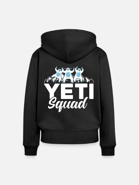 Yeti Squad - Frauen Premium Bio Zip Hoodie - Schwarz