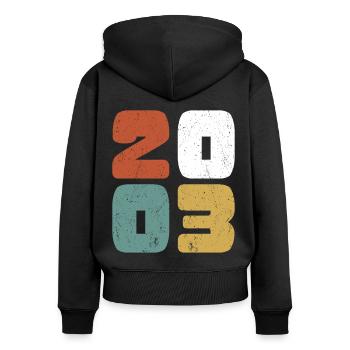 20th birthday Class of 2003 Collage - Women's Premium Organic Zip Hoodie - black - Back - Julia (174cm)