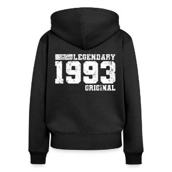 30. Geburtstag Legendary 1993 Original - Frauen Premium Bio Zip Hoodie - Schwarz - Hinten - Julia (174cm)