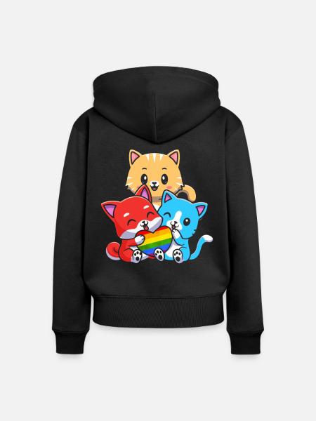 Pride Lgbtq - Frauen Premium Bio Zip Hoodie - Schwarz