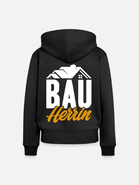Bauherrin - Frauen Premium Bio Zip Hoodie - Schwarz