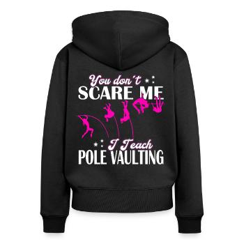 Cool Pole Vault Athlete Vaulter Pole Jumper - Women's Premium Organic Zip Hoodie - black - Back - Julia (174cm)