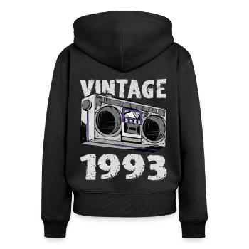 30. Geburtstag Jahrgang 1993 Vintage 1993 - Frauen Premium Bio Zip Hoodie - Schwarz - Hinten - Julia (174cm)
