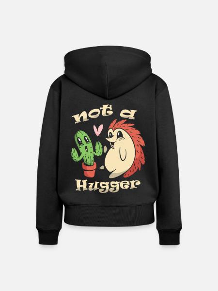 Kein Hugger-igel-flüsterer-stacheltier - Frauen Premium Bio Zip Hoodie - Schwarz