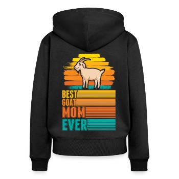 Best Goat Mom Ever Goats Mama Goat - Women's Premium Organic Zip Hoodie - black - Back - Julia (174cm)