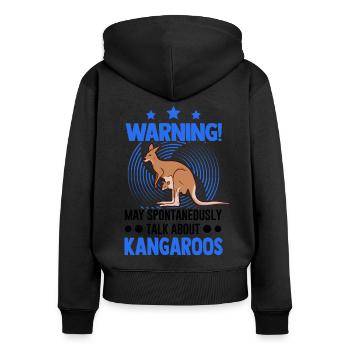 Kangourou Australie Kangourou australien - Sweat à capuche zippé Premium bio Femme - noir - Dos - Julia (174cm)