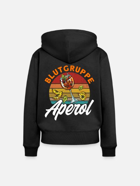 Longdrink - Frauen Premium Bio Zip Hoodie - Schwarz
