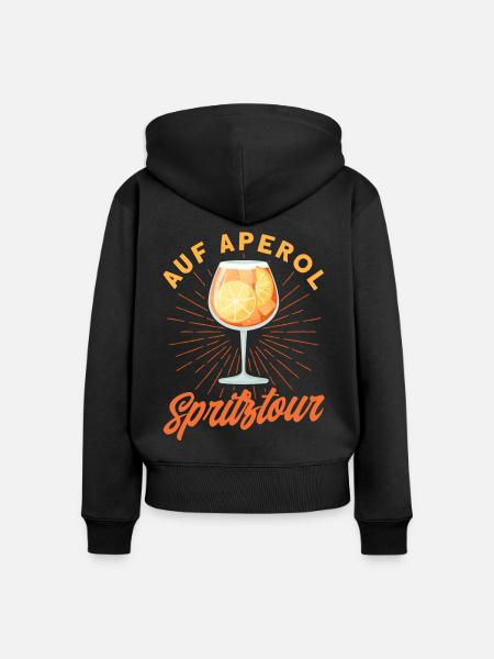 Longdrink - Frauen Premium Bio Zip Hoodie - Schwarz