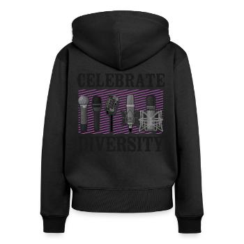 Karaoke Singer Microphone Vocalist - Frauen Premium Bio Zip Hoodie - Schwarz - Hinten - Julia (174cm)
