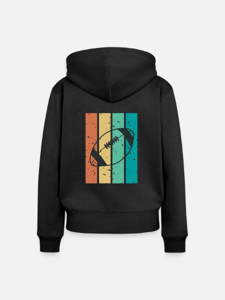 Rugby Mannschaftssport retro - Frauen Premium Bio Zip Hoodie - Schwarz