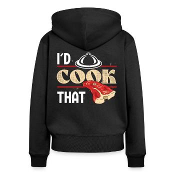 Koch Id Cook That Kochen Chefkoch Köche Essen - Frauen Premium Bio Zip Hoodie - Schwarz - Hinten - Julia (174cm)