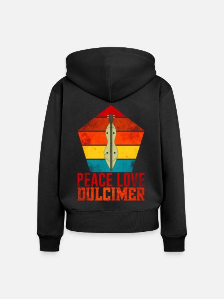 Dulcimer Instrument - Frauen Premium Bio Zip Hoodie - Schwarz