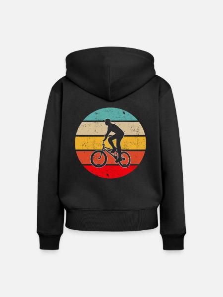 BMX Retro - Frauen Premium Bio Zip Hoodie - Schwarz
