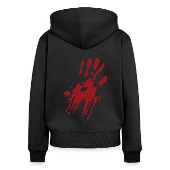 Bloody Hand Outfit - Women's Premium Organic Zip Hoodie - black - Back - Julia (174cm)