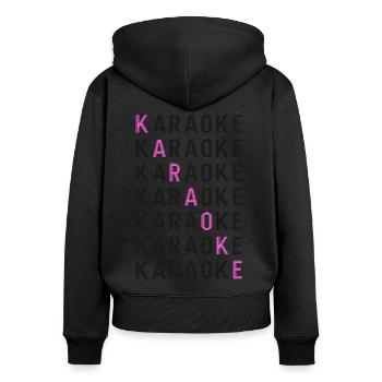 Karaoke Singer Karaoke - Frauen Premium Bio Zip Hoodie - Schwarz - Hinten - Julia (174cm)