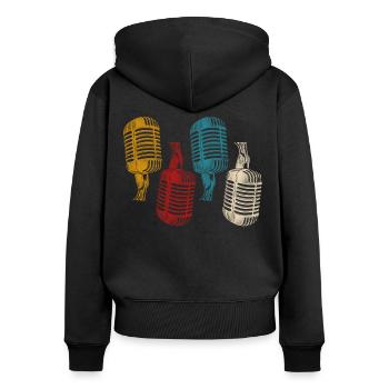 Karaoke Singer Microphone Vocalist - Frauen Premium Bio Zip Hoodie - Schwarz - Hinten - Julia (174cm)