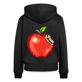 Apples Are Tasty - Yum Says The Vegetarian And - Frauen Premium Bio Zip Hoodie - Schwarz - Hinten - Julia (174cm)
