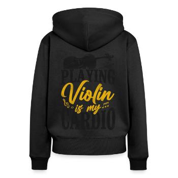 Violoniste Violoniste Vintage Jouer - Sweat à capuche zippé Premium bio Femme - noir - Dos - Julia (174cm)