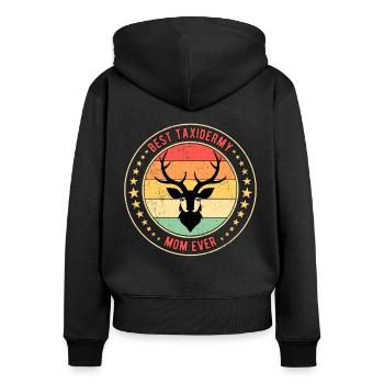 Taxidermie Taxidermiste Meilleure maman taxidermique de tous les temps - Sweat à capuche zippé Premium bio Femme - noir - Dos - Julia (174cm)