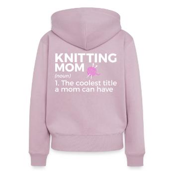Tricoter - Sweat à capuche zippé Premium bio Femme - rose poudré - Dos - Julia (174cm)