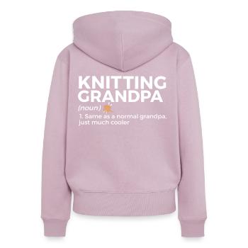 Tricoter - Sweat à capuche zippé Premium bio Femme - rose poudré - Dos - Julia (174cm)
