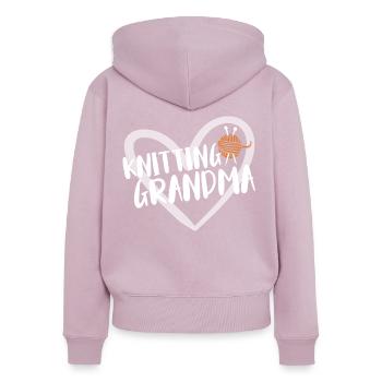 Tricoter - Sweat à capuche zippé Premium bio Femme - rose poudré - Dos - Julia (174cm)