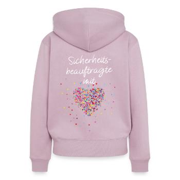 Sicherheitsbeauftragte mit Herz Arbeitssicherheit - Frauen Premium Bio Zip Hoodie - Altrosa - Hinten - Julia (174cm)